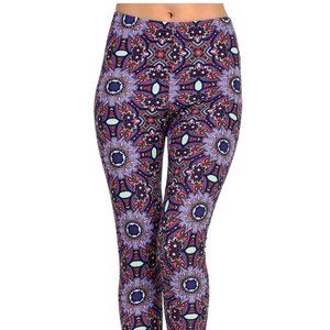 Printed Brushed Leggings - Dimension Zone - Purple
